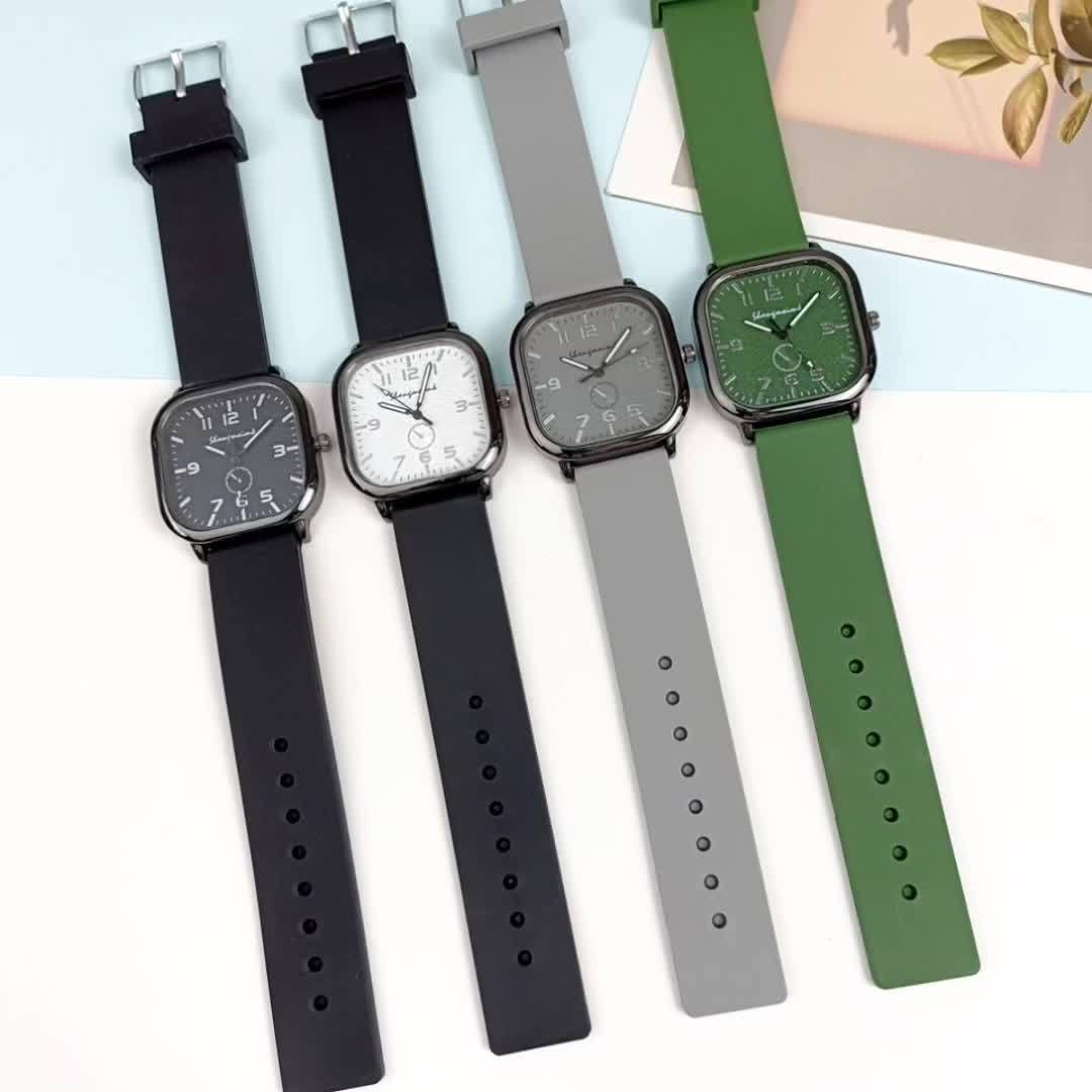 Stylish Minimalist Square Silicone Strap Quartz Watch for Women, Unisex Men's Watch with Alloy Case, Business Casual - Image 11
