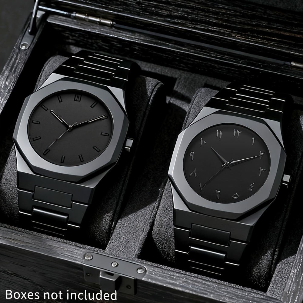 SHAARMS 2pcs Men' & Women' Analog Quartz Watch Matching Pair - Minimalist Round Analog Wristwatches with Analog Display, Suitable for Christmas, Valentine' Day, Birthdays - Matching Watches - Image 7