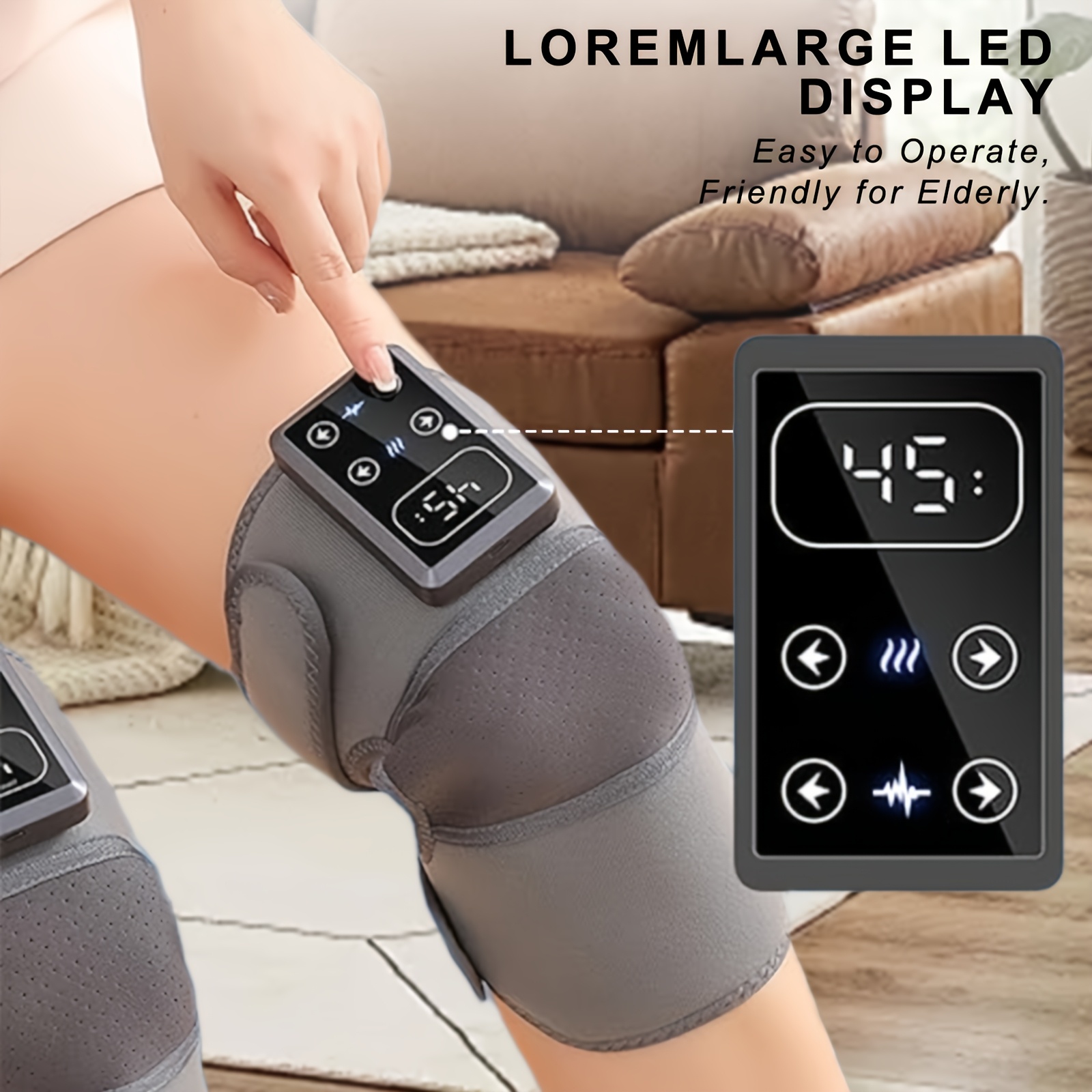 The New 2025 Model Features Five Levels of Precise Temperature Control And a Three-Level Vibration Knee Brace. It Has a Large Capacity Battery for Extended Use. The LCD Screen Is Enlarged with Digital Display And Touch Control for Easy Use by The El