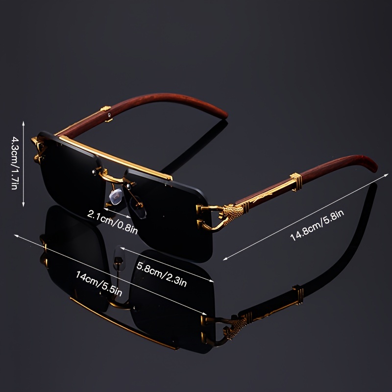 Luxury Leopard Pattern Frameless Glasses for Men and Women - Image 6