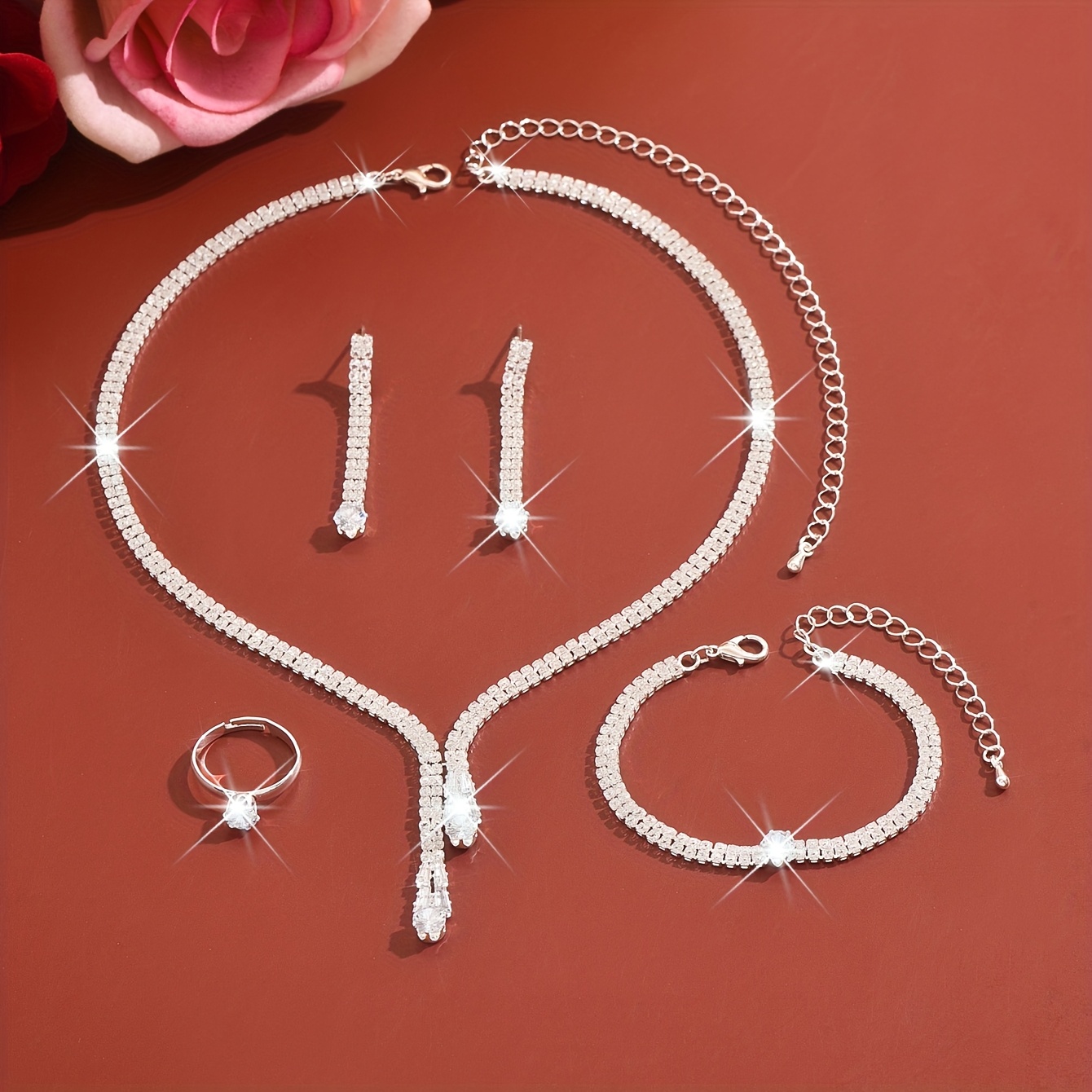 Fashionable and Exquisite Shiny Synthetic Wedding Set - Image 8