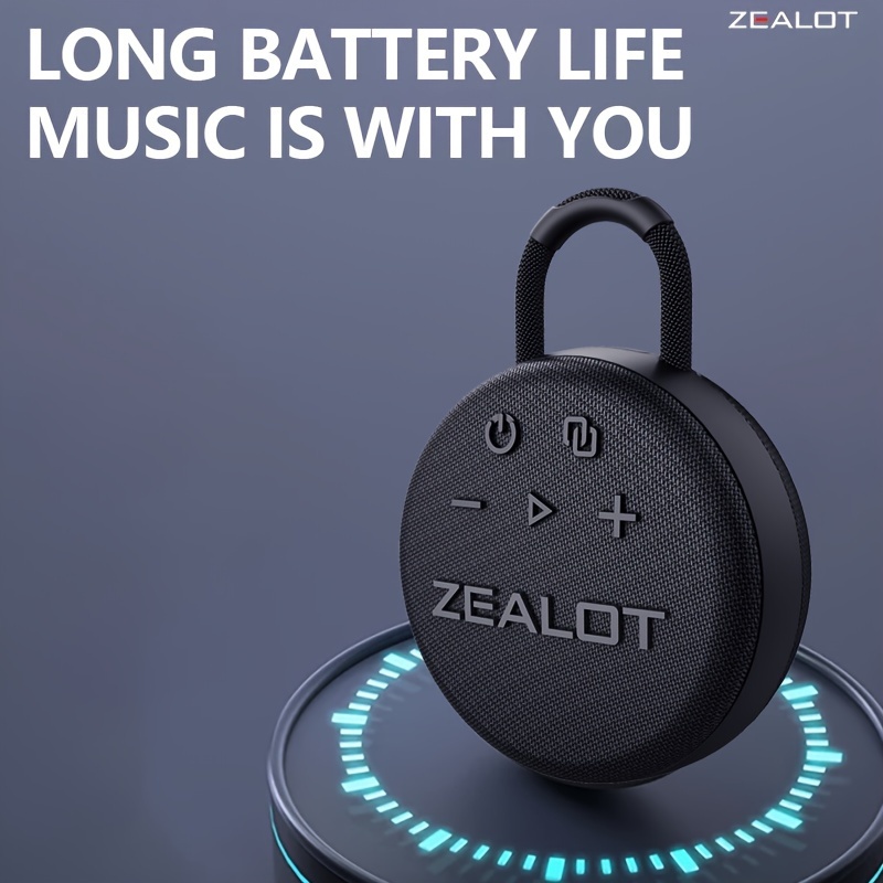 ZEALOT S77 Mini Wireless Speakers, Wireless Speaker, Dual Pairing, 1800mAh Battery, 8 Hours Playtime Loud Stereo, Booming Bass.Charging Cable