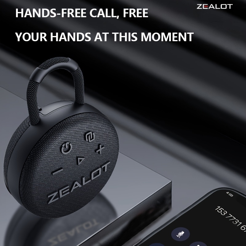 ZEALOT S77 Mini Wireless Speakers, Wireless Speaker, Dual Pairing, 1800mAh Battery, 8 Hours Playtime Loud Stereo, Booming Bass.Charging Cable - Image 5