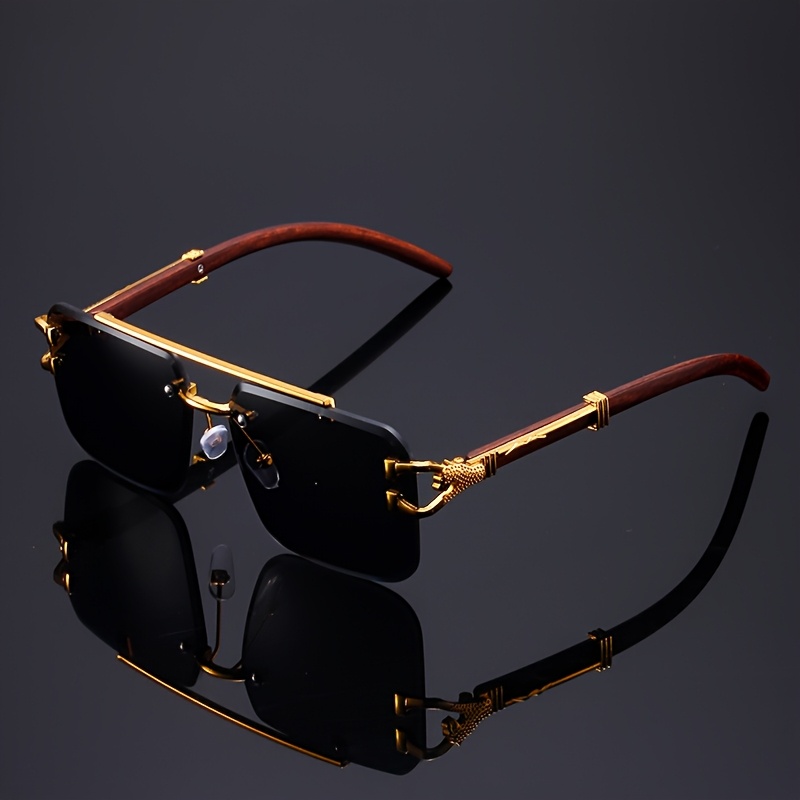 Luxury Leopard Pattern Frameless Glasses for Men and Women - Image 5