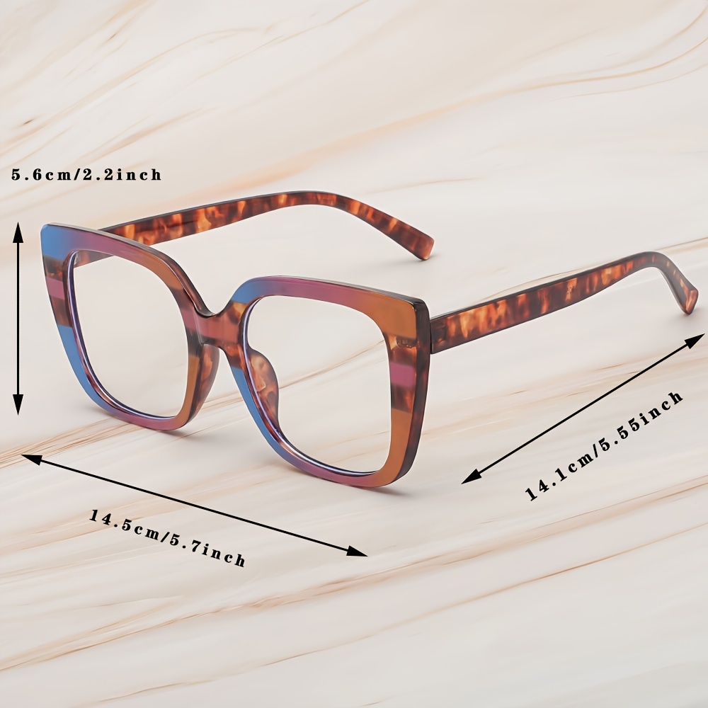 Colorful Rainbow Frame Women's Flat Lens Glasses - Image 7