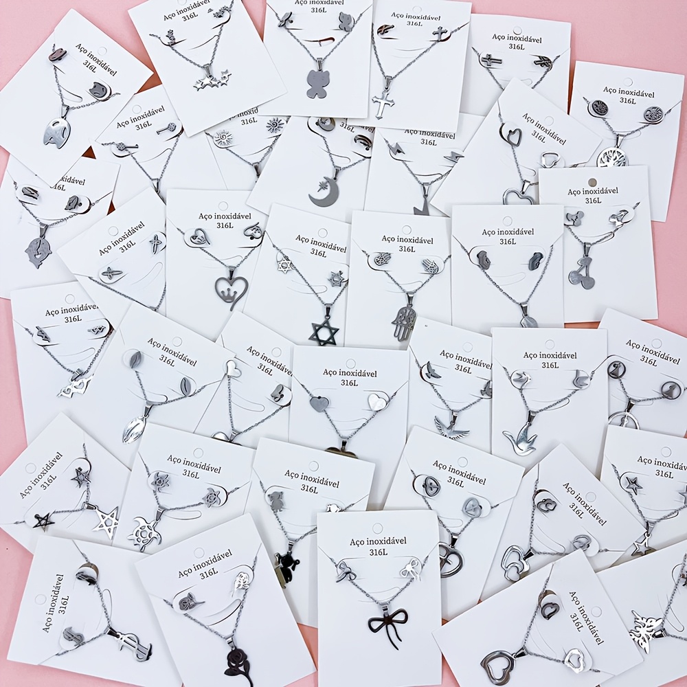 10 Sets of Minimalist Stainless Steel Women's Earrings and Necklace Sets - Image 10