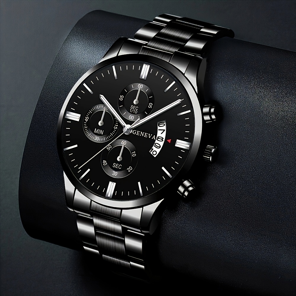Men'S Business Round Quartz Watch - Image 3