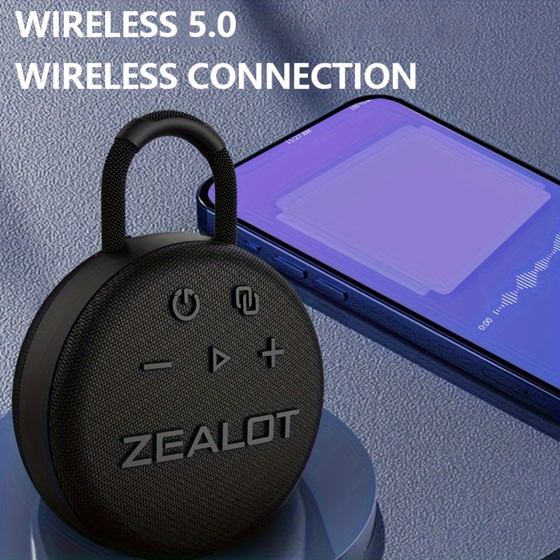 ZEALOT S77 Mini Wireless Speakers, Wireless Speaker, Dual Pairing, 1800mAh Battery, 8 Hours Playtime Loud Stereo, Booming Bass.Charging Cable - Image 3