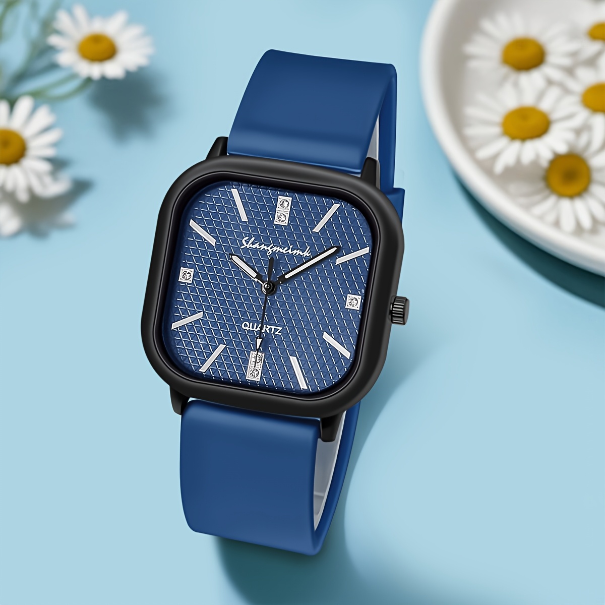 Stylish Minimalist Square Silicone Strap Quartz Watch for Women, Unisex Men's Watch with Alloy Case, Business Casual - Image 9