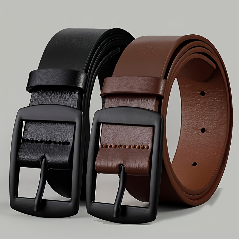 Men's fashionable PU belt, simple retro design