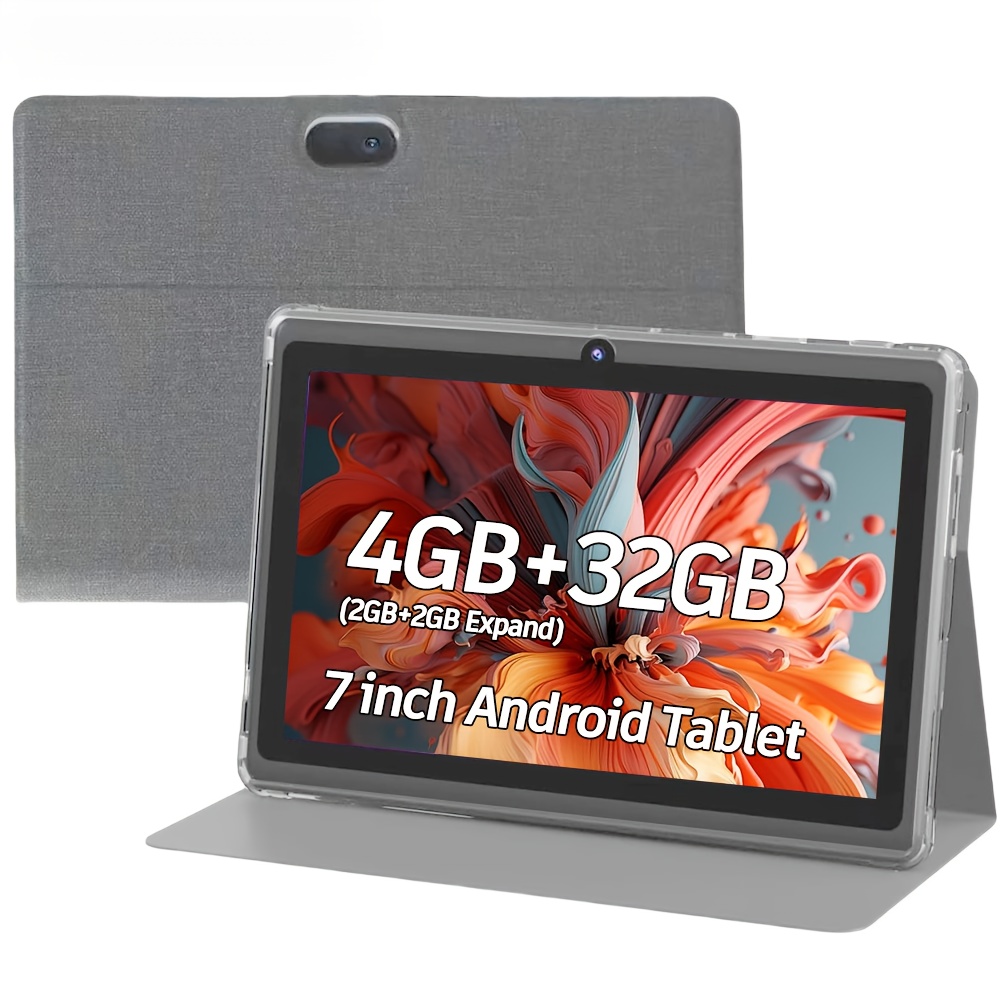 CR 7-Inch Android Tablet RAM 4GB (2GB+2GB Expand), 32GB ROM, Quad-Core High-Frequency Processor, HD IPS Display, Dual Camera, 2.4G+5G WiFi, with Case(Grey, Pink, Blue) Can Options, Pad Tablet for Learing, Gift, Entertainment - Image 4