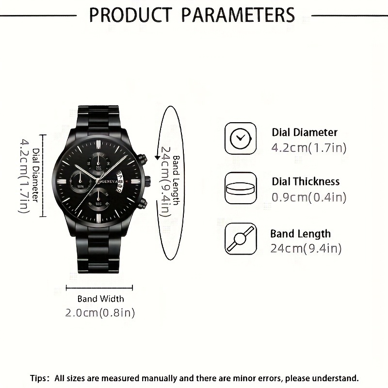 Men'S Business Round Quartz Watch - Image 6