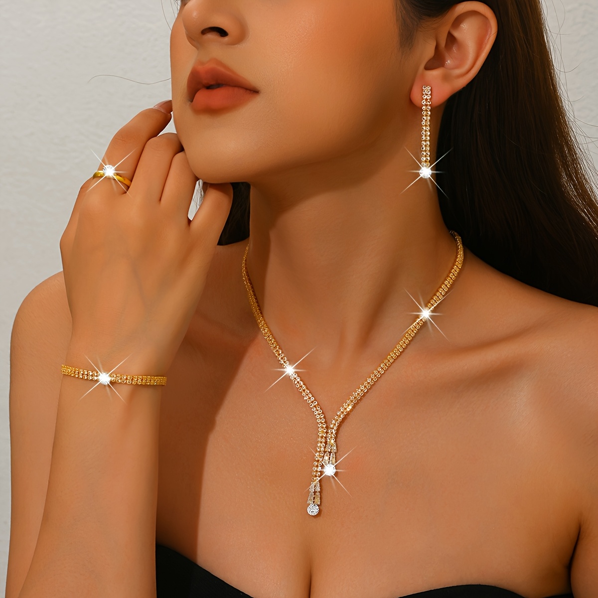 Fashionable and Exquisite Shiny Synthetic Wedding Set - Image 6