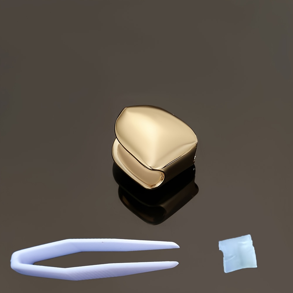 A Single Golden Tooth Grill for Hip-Hop, Exaggerated Style for Both Men And Women, Featuring Side Dental Decorations - Image 7