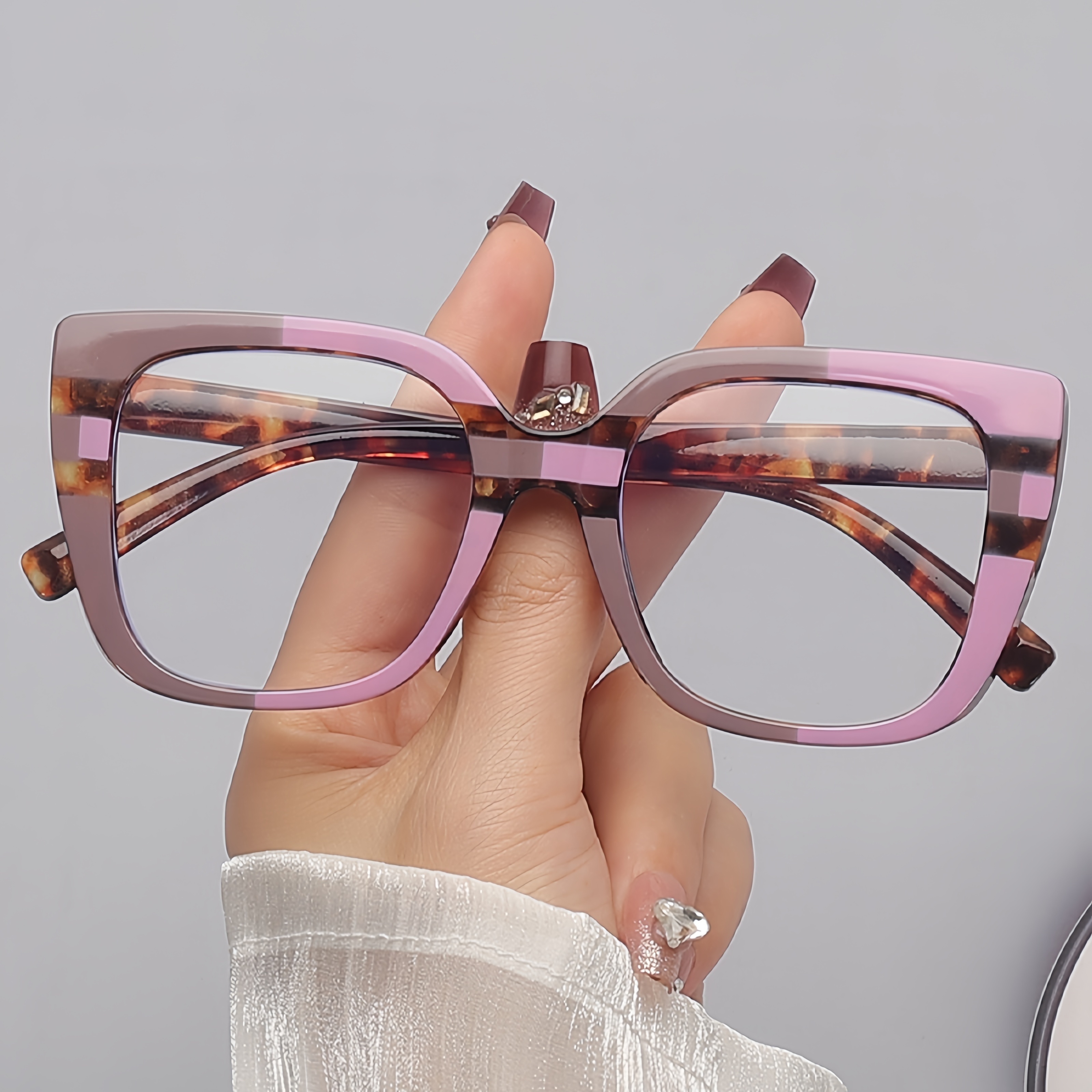 Colorful Rainbow Frame Women's Flat Lens Glasses