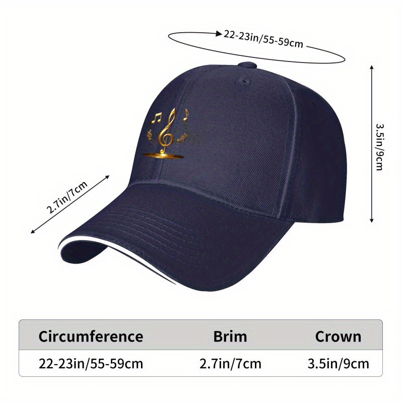 Trendy And Personalized Golden Music Note Baseball Cap - Image 5