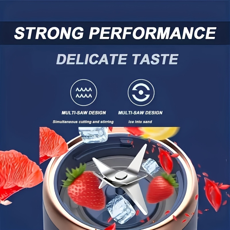 2-in-1 Portable Blender and Juicer | 6 Blades, USB Charging, Dual Cup Design | Ideal for Smoothies, Milkshakes, and Chilled Beverages - Perfect Gift for Valentine's, Thanksgiving, Christmas, and Mother'S Day - Image 9