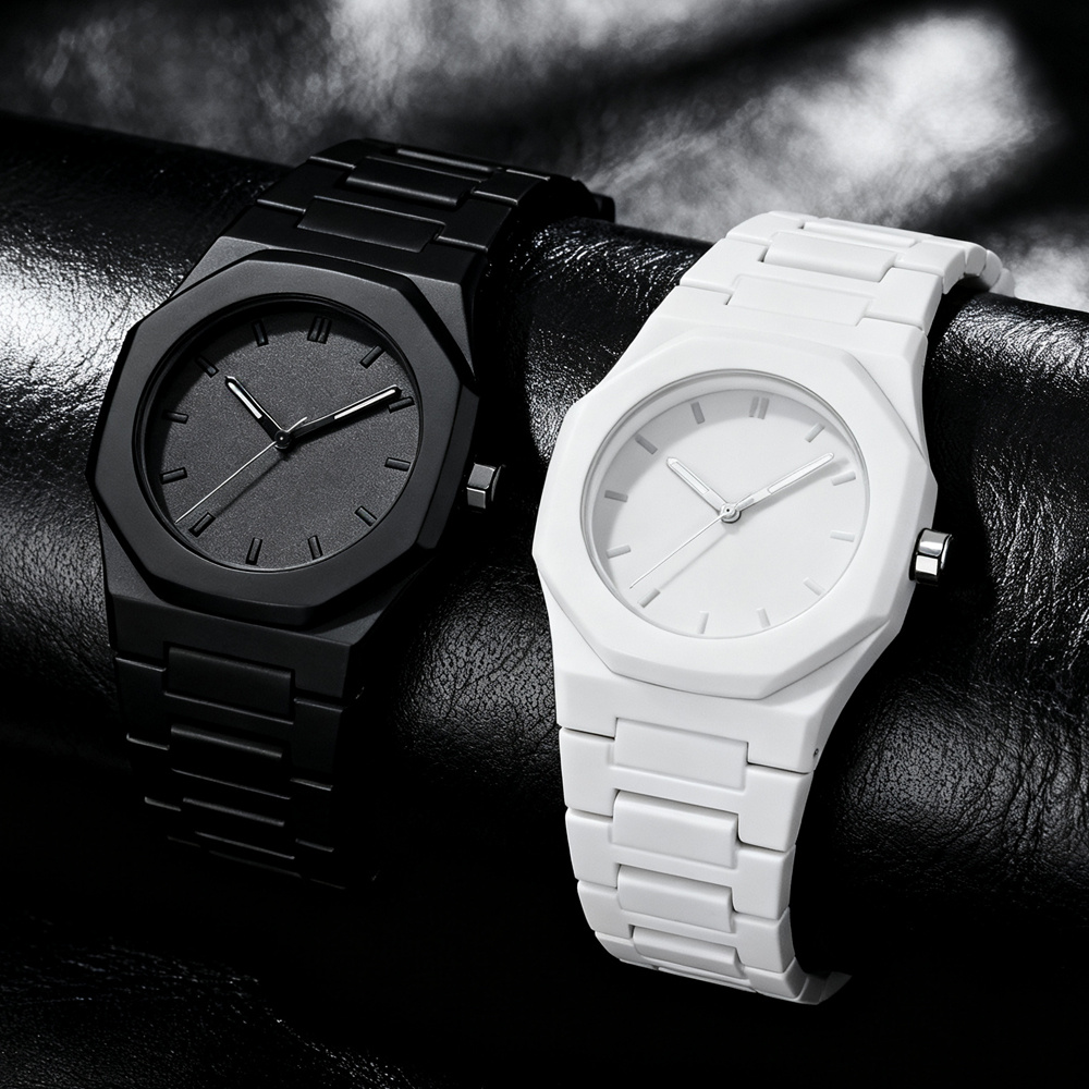 SHAARMS 2pcs Men' & Women' Analog Quartz Watch Matching Pair - Minimalist Round Analog Wristwatches with Analog Display, Suitable for Christmas, Valentine' Day, Birthdays - Matching Watches - Image 3