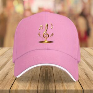 Trendy And Personalized Golden Music Note Baseball Cap