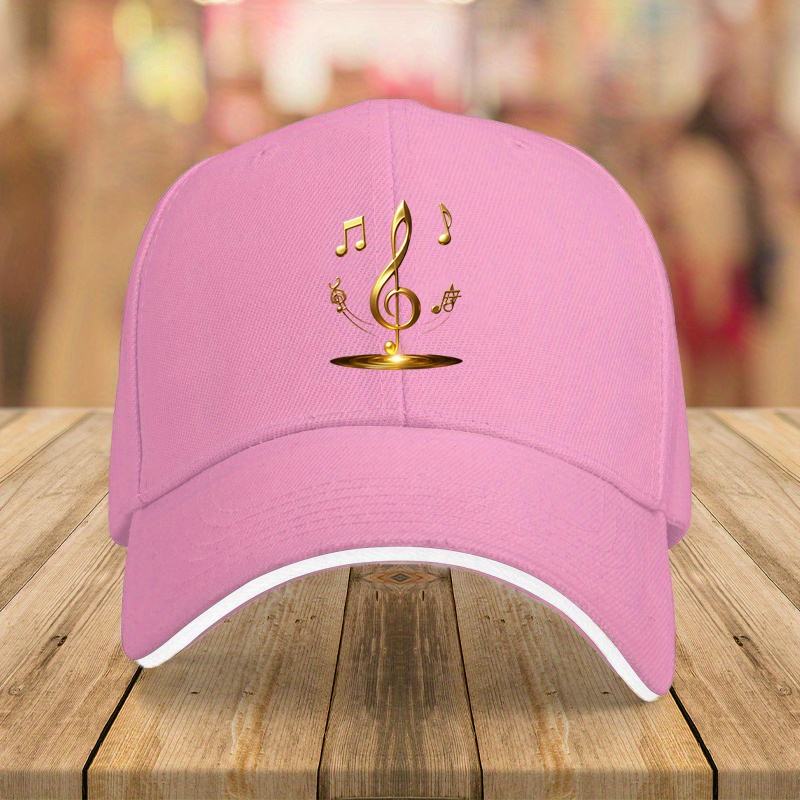 Trendy And Personalized Golden Music Note Baseball Cap