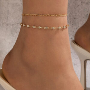 Two Anklets Adorned with Rhinestones