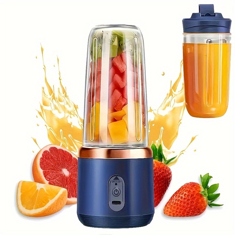 2-in-1 Portable Blender and Juicer | 6 Blades, USB Charging, Dual Cup Design | Ideal for Smoothies, Milkshakes, and Chilled Beverages - Perfect Gift for Valentine's, Thanksgiving, Christmas, and Mother'S Day