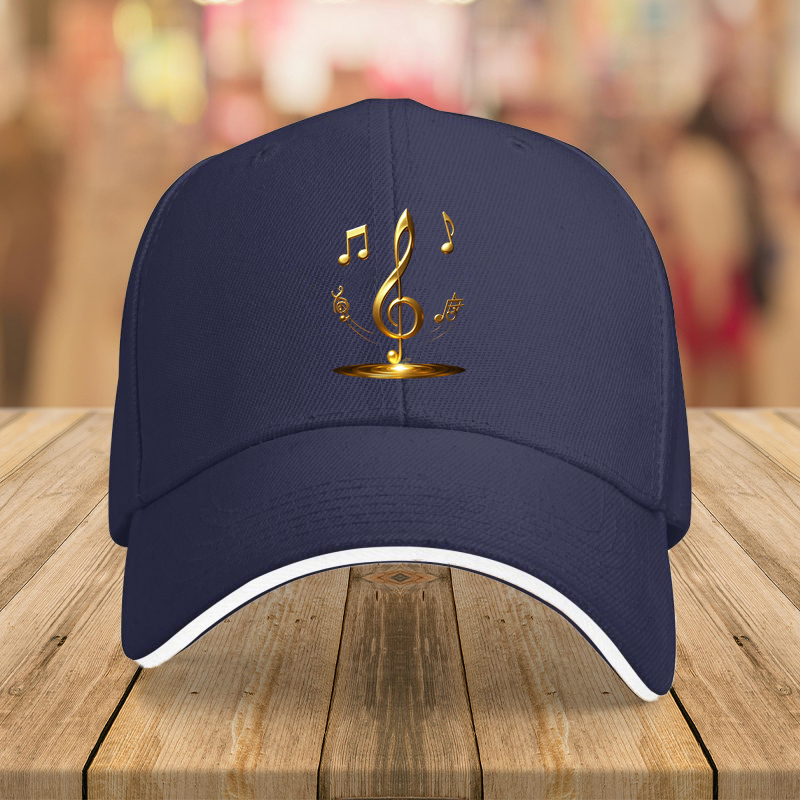 Trendy And Personalized Golden Music Note Baseball Cap - Image 2