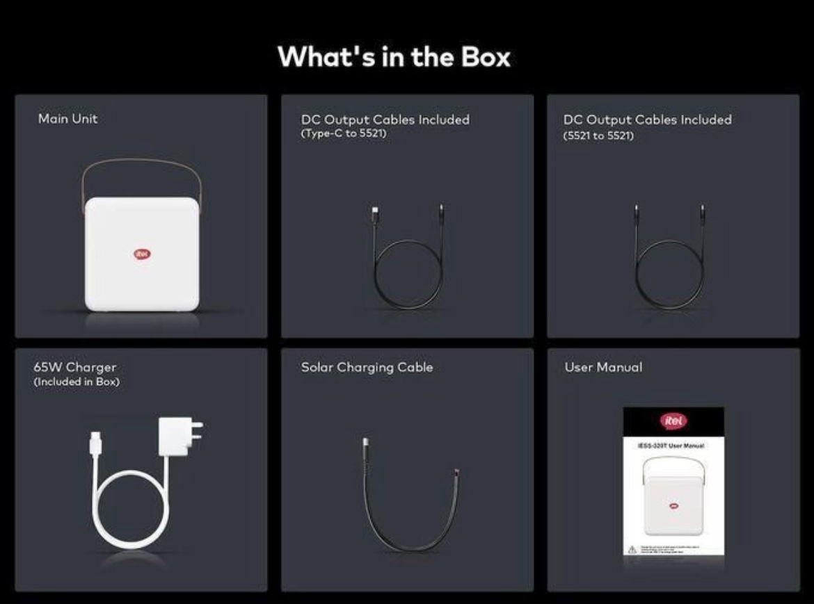 itel 100,000mAh 320Wh Power Go Portable Power Station 130W, LiFePO4 Battery IESS-320T - Image 5